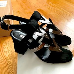 Giampaolo Viozzi, made in Italy, black and silver sandals